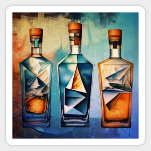 Geometric whiskey bottles Sticker